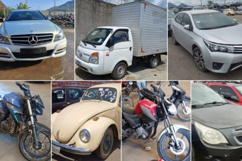 Leilão do Detran ES com 800 veículos, motos, carros e até Mercedes a partir de R$ 400