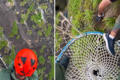Escalador é resgatado por helicóptero após cair em monte no Sul do ES